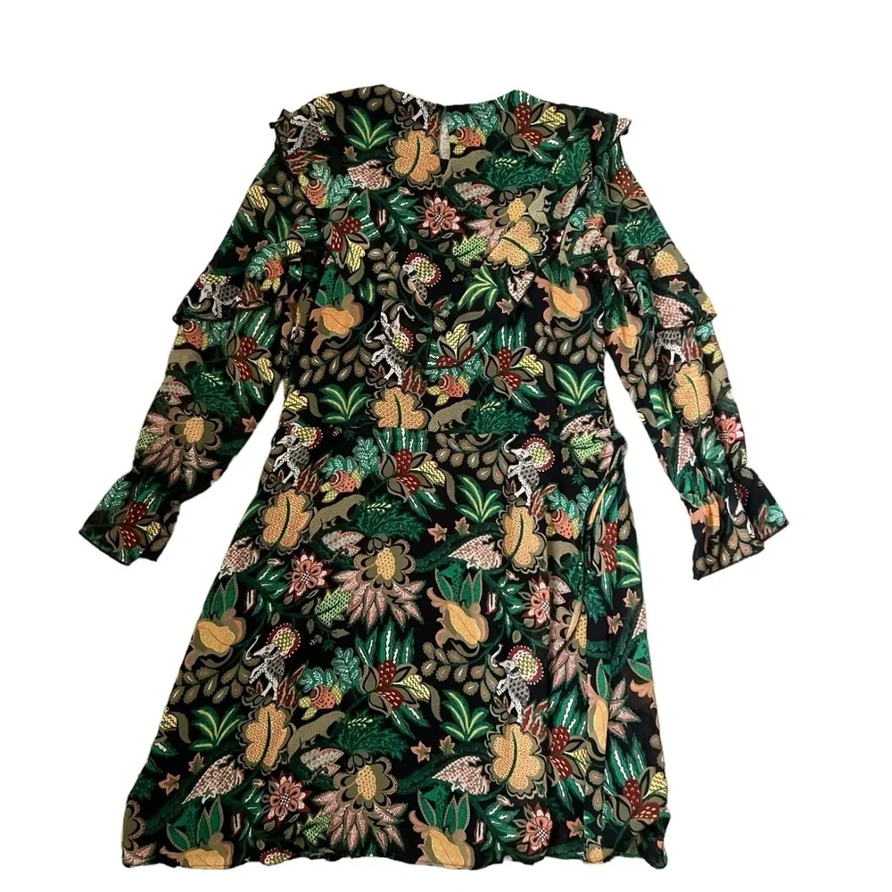 Maison Scotch Yeah Jungle Floral Print Dress Size Black/Green Size XS - Picture 6 of 13